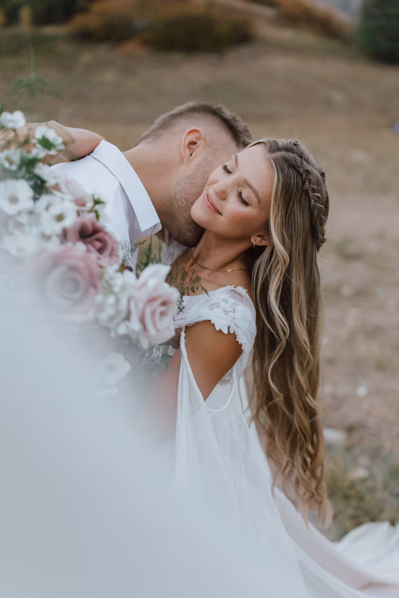 A wedding portrait finished with The Bouquet Collection presets
